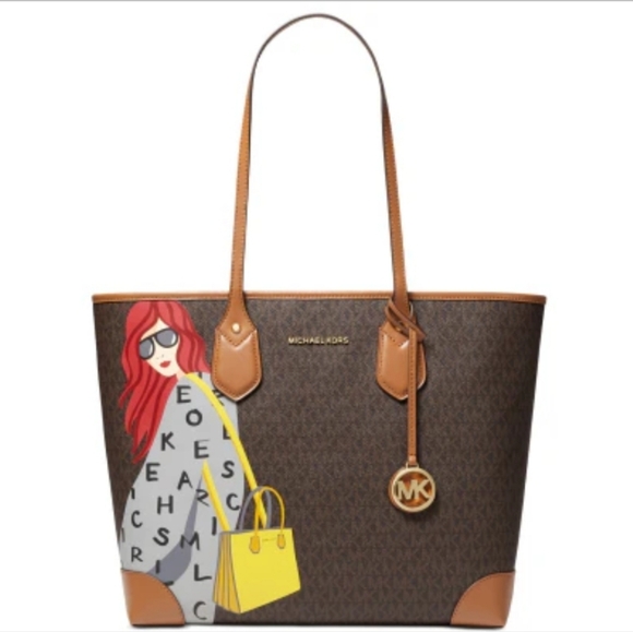 Micheal Kors Eva Leather Tote W/Pouch EUC - Picture 3 of 16